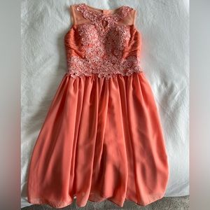 Coral cocktail dress
